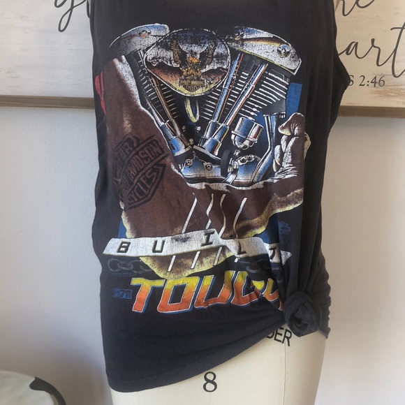 Vintage 1990 Harley-Davidson Distressed Tank Top L - Picture 2 of 8